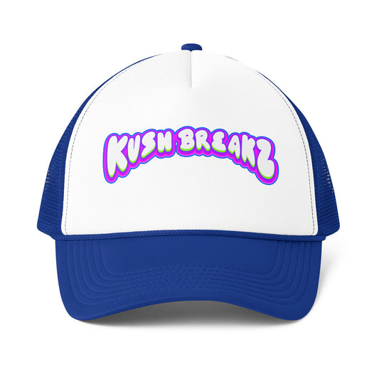 Trucker Cap — 'Kush Breakz' Retro Bubble Logo Mesh-Back Hat